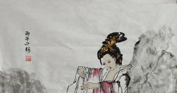 《水墨仕女三帧图》