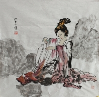 《水墨仕女三帧图》