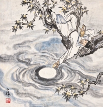 《太白掬月图》